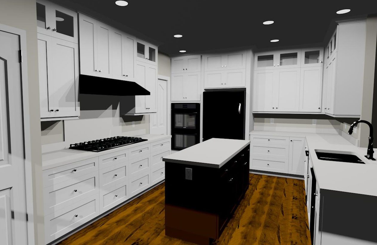 3D rendering of kitchen