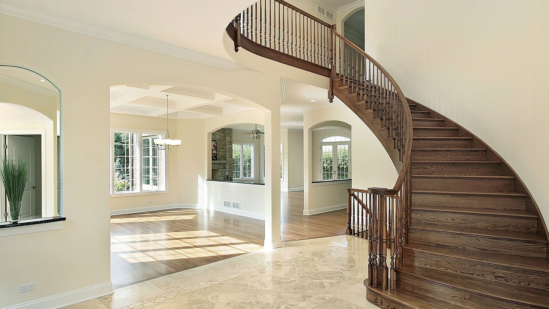 Newly Remodeled Home Spiraled Staircase - remodel contractor