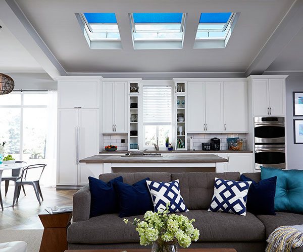 Solar Tube Skylight in an open Kitchin/Living Room